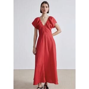 NWT Apiece Apart Monet Ruched Maxi in Chili Red